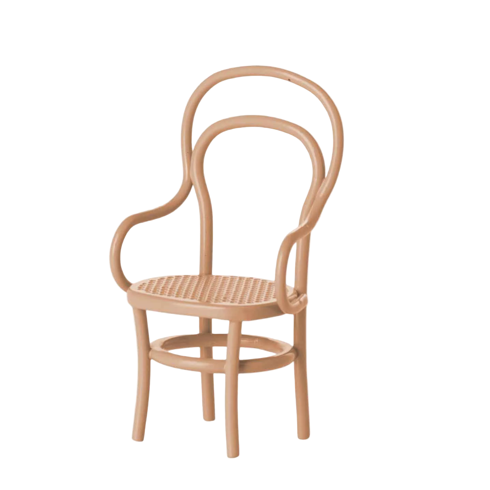 Beige wicker chair on a white background - Little-ish