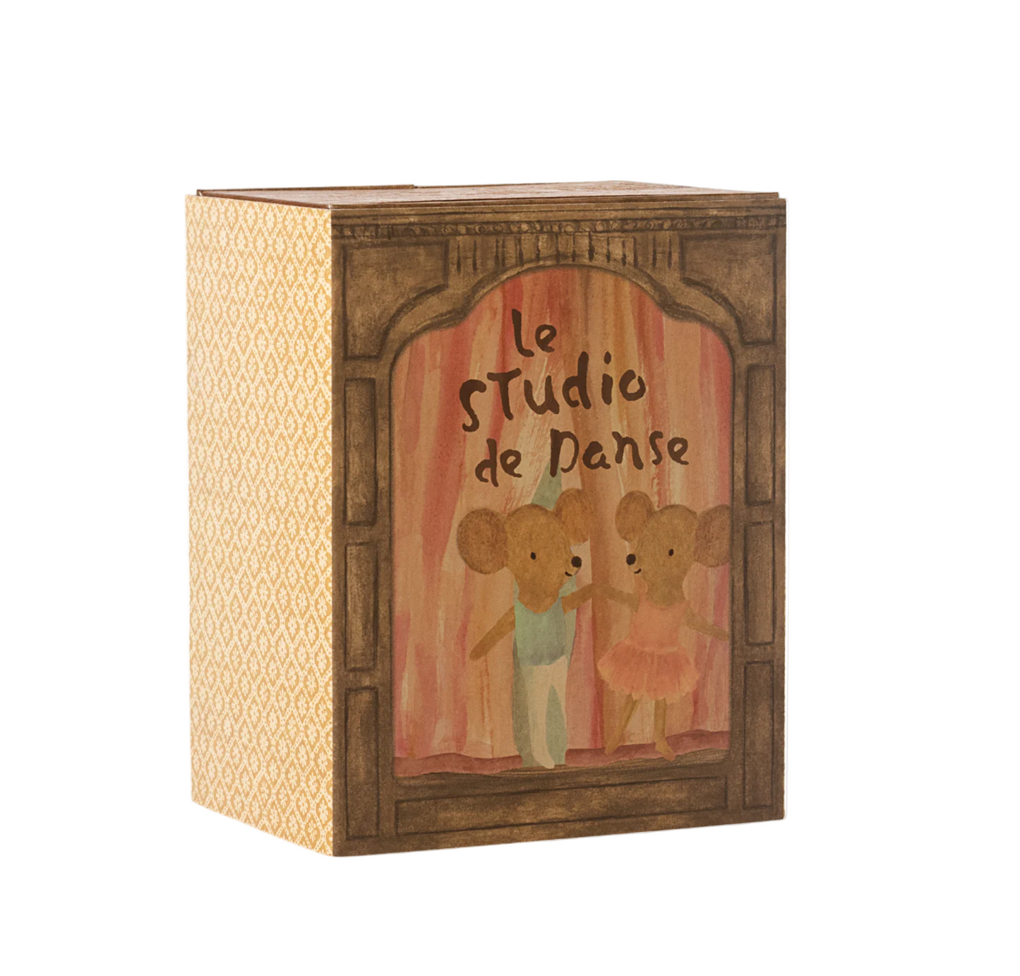 Product packaging with cartoon mice and text on a computer screen