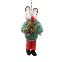 FESTIVE FOREST WOLF ORNAMENT