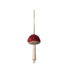 MAILEG RED EMBROIDERED MUSHROOM ORNAMENT