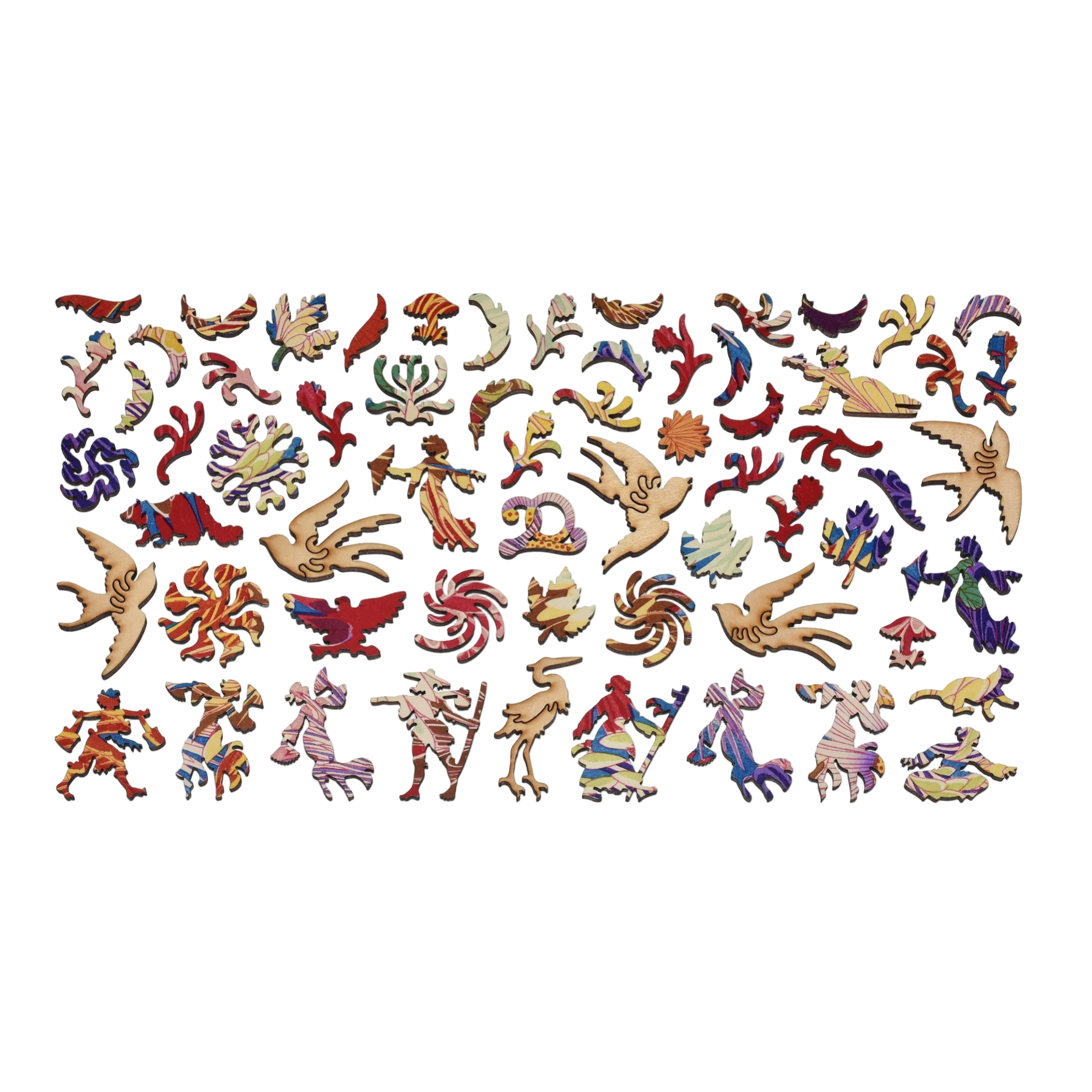 Collection of decorative figurines on a Liberty Puzzles website page.