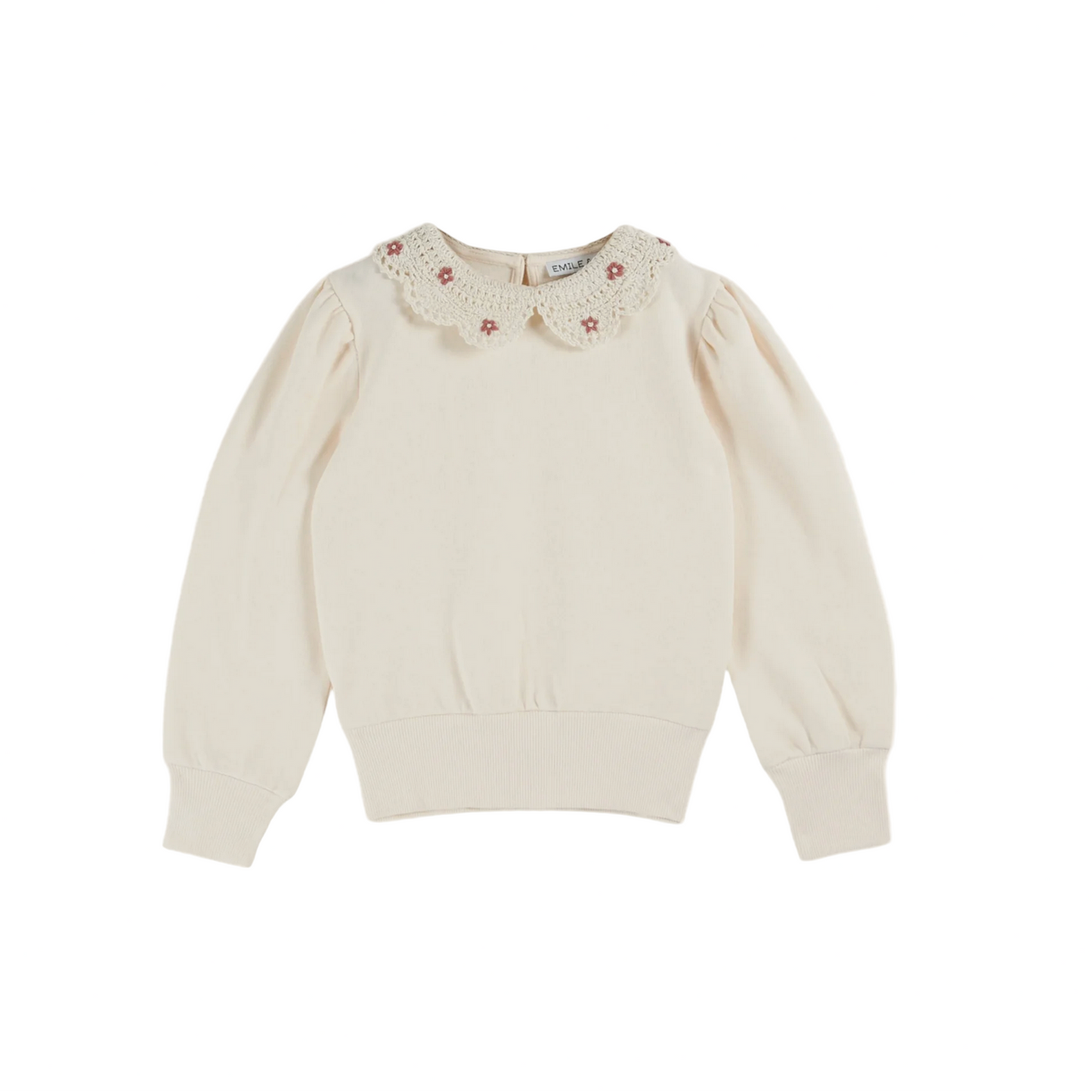 CHROCHETED ORGANIC SWEATSHIRT