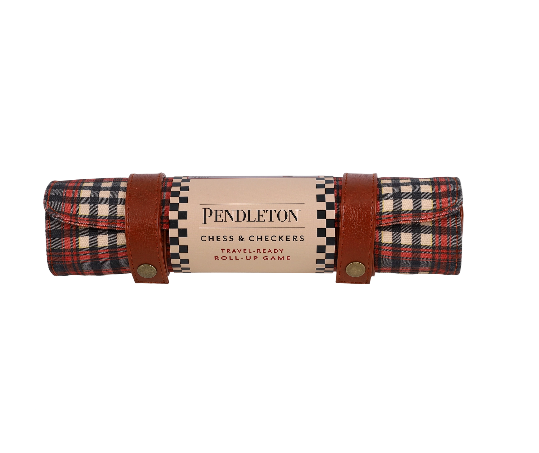 Pendleton chess and checkers roll-up game on a white background