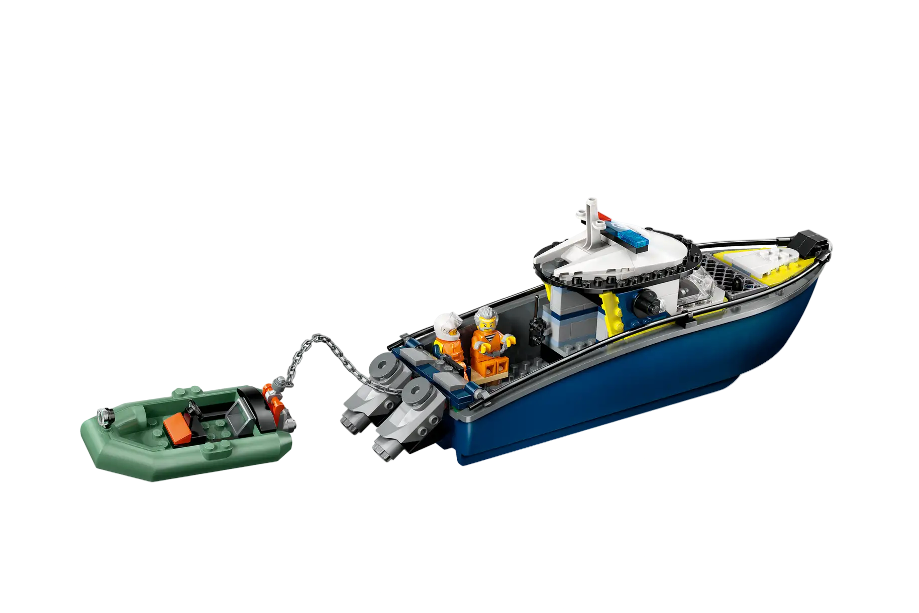 LEGO police boat set on a computer screen with browser tabs open.