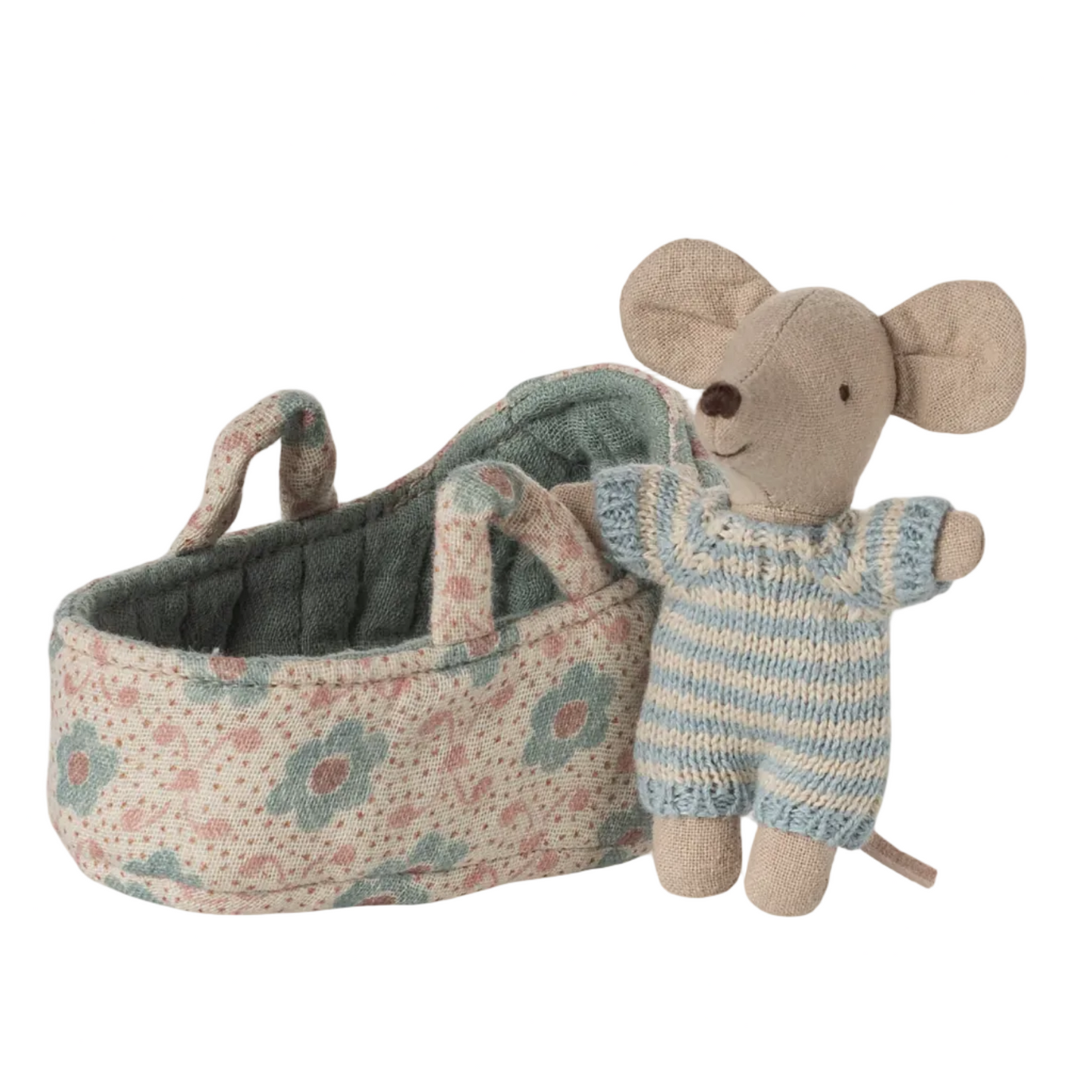 MAILEG MOUSE CARRY COT - BLUE