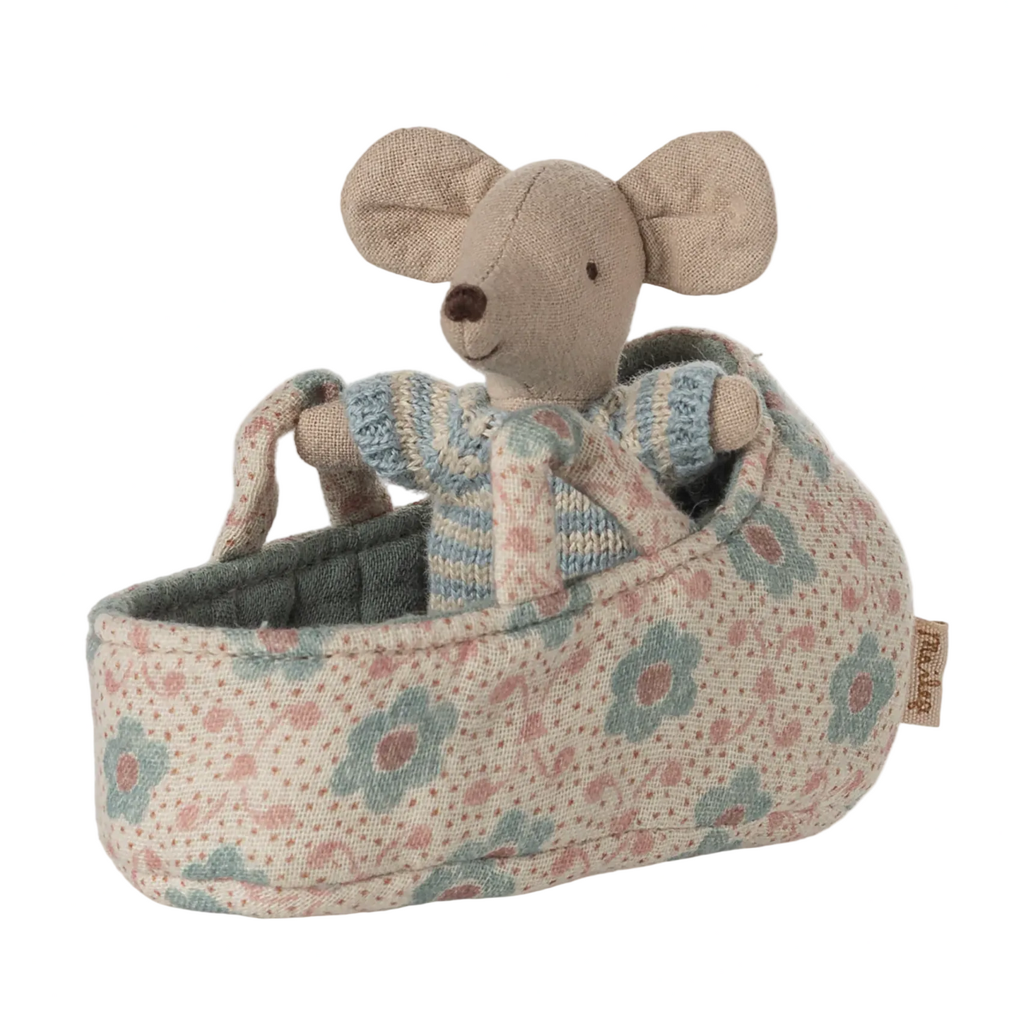 MAILEG MOUSE CARRY COT - BLUE
