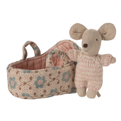 MAILEG MOUSE CARRY COT - PINK