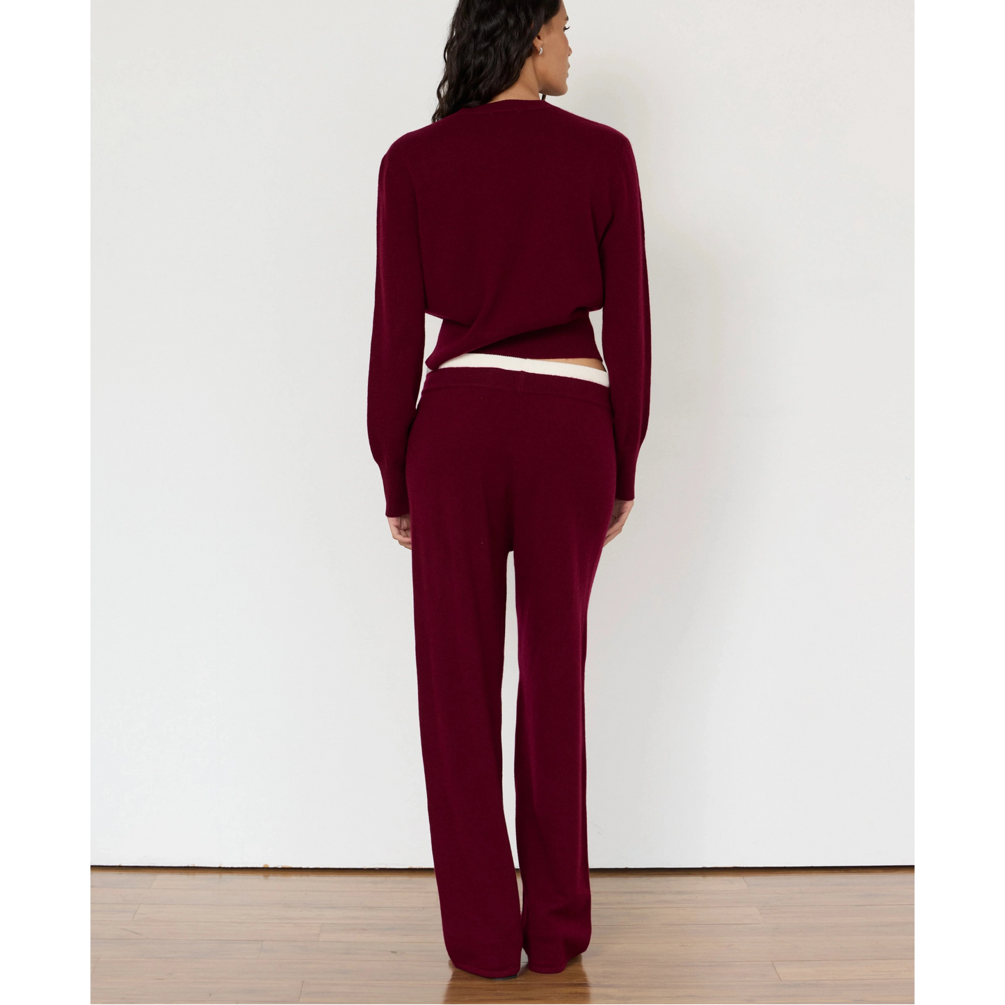 TOVE LAYERED CASHMERE PANT - MERLOT