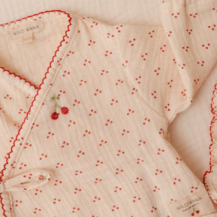 CHERRY GAUZE ONESIE SET - Little-ish