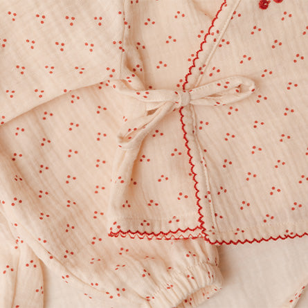 CHERRY GAUZE ONESIE SET - Little-ish