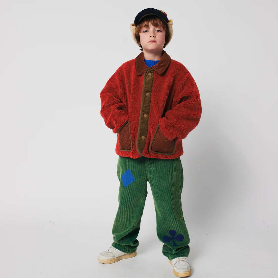 MULTICOLOR TILE REVERSIBLE SHEEPSKIN JACKET
