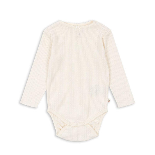 MINNIE GOTS LONG SLEEVE ONESIE - ANTIQUE WHITE