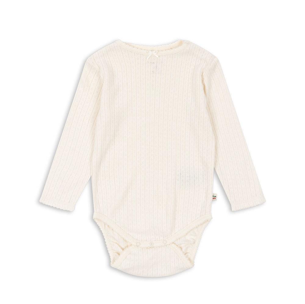 MINNIE GOTS LONG SLEEVE ONESIE - ANTIQUE WHITE - Little-ish