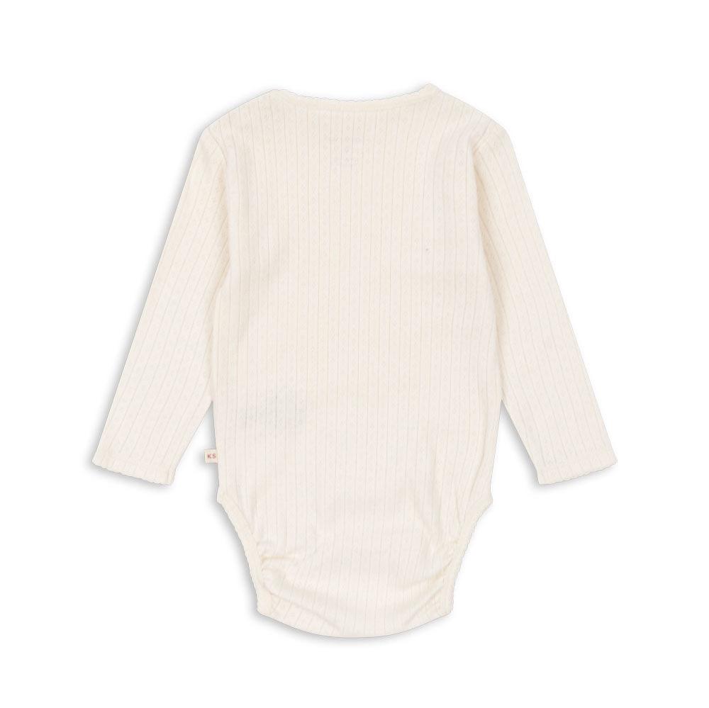 MINNIE GOTS LONG SLEEVE ONESIE - ANTIQUE WHITE - Little-ish