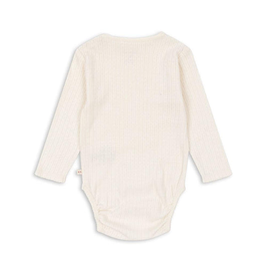 MINNIE GOTS LONG SLEEVE ONESIE - ANTIQUE WHITE