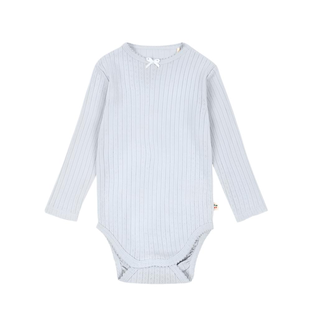 MINNIE GOTS LONG SLEEVE ONESIE - GRAY DAWN - Little-ish
