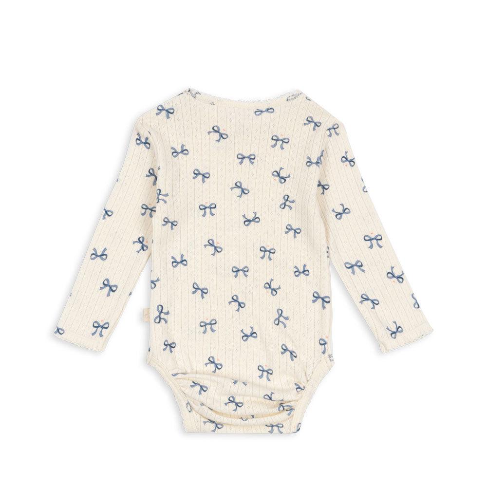 MINNIE GOTS LONG SLEEVE ONESIE - BOW BLEU - Little-ish