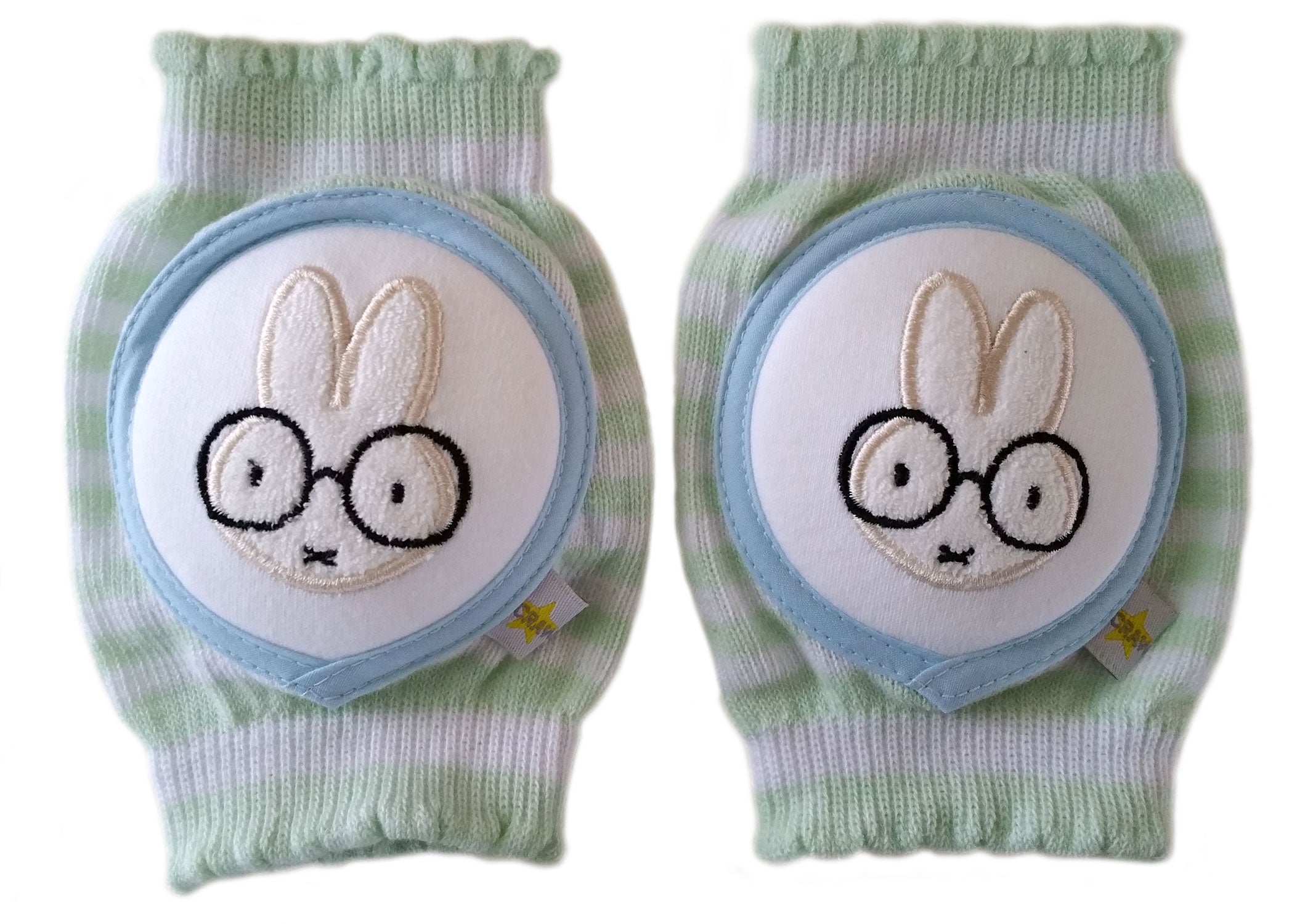 CRAWLINGS KNEE PADS - MINTY BUNNY WITH GLASSES - Little-ish