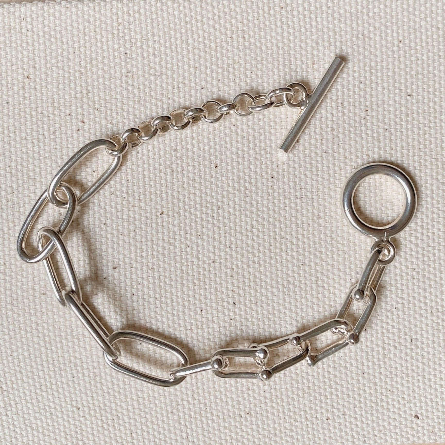 SILVER MULTI LINK TOGGLE BRACELET - Little-ish