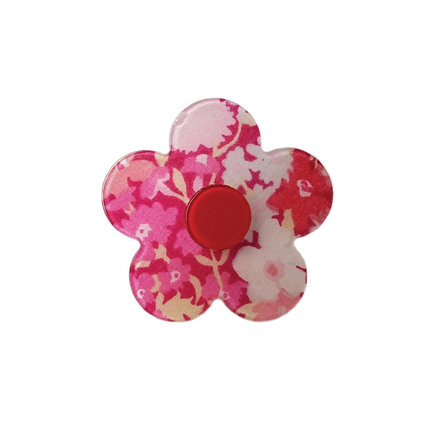 LIBERTY OF LONDON RED BUTTON FLOWER CLIP - Little-ish