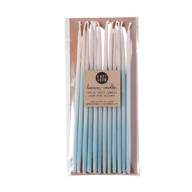 AQUA OMBRE TALL BEESWAX CANDLES - Little-ish