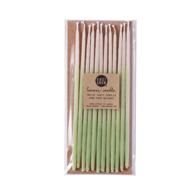 MINT OMBRE TALL BEESWAX CANDLES - Little-ish