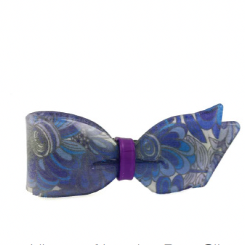 BLUE LIBERTY OF LONDON BOW CLIP - Little-ish