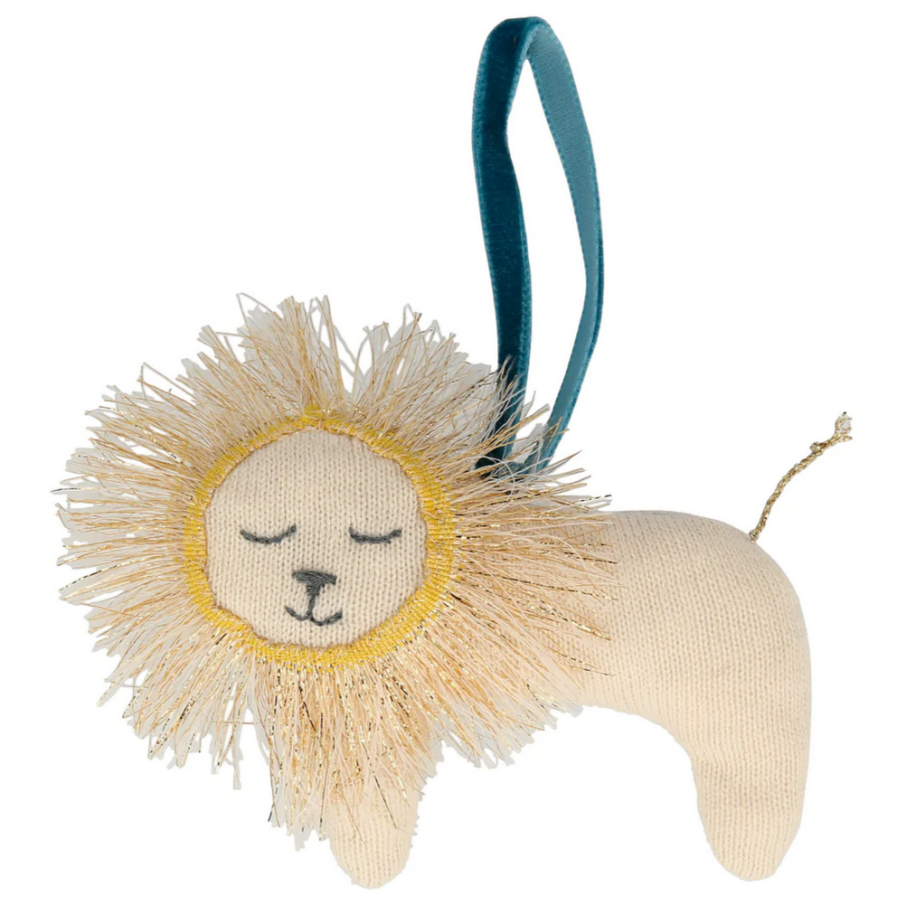 KNITTED SLEEPING LION ORNAMENT - Little-ish