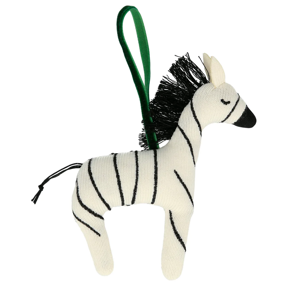 KNITTED SLEEPING ZEBRA ORNAMENT - Little-ish