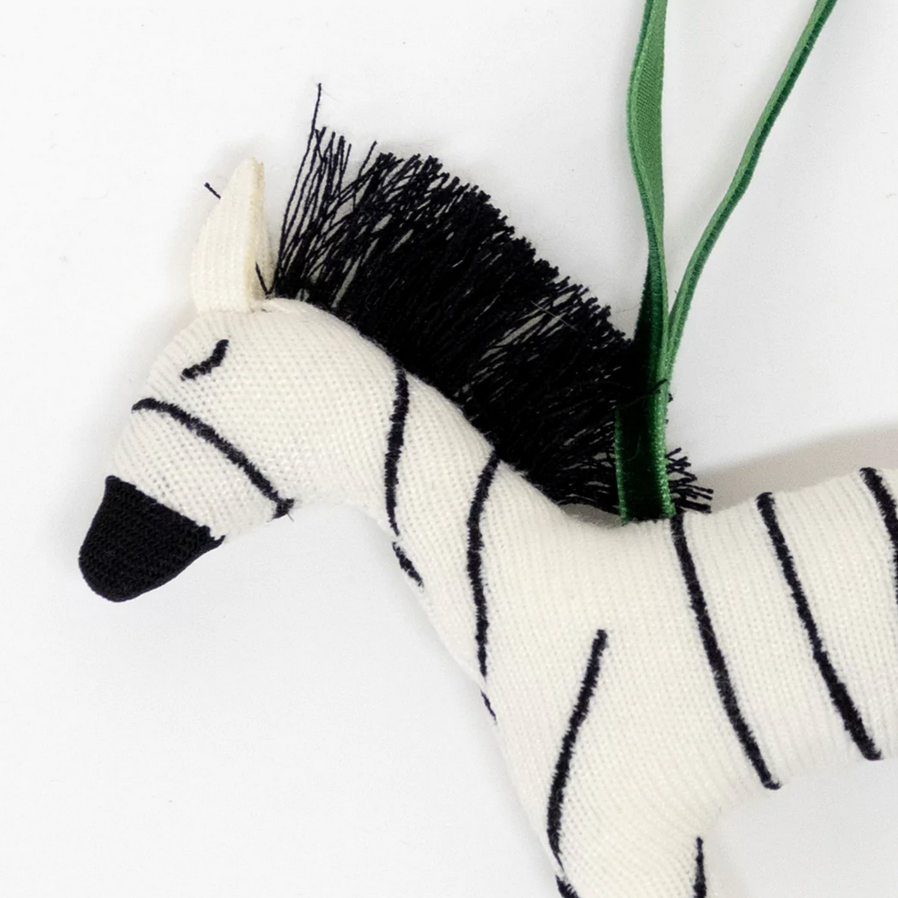 KNITTED SLEEPING ZEBRA ORNAMENT - Little-ish
