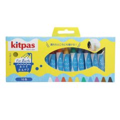 KITPAS RICE WAX BATH CRAYONS WITH SPONGE - SET OF 10