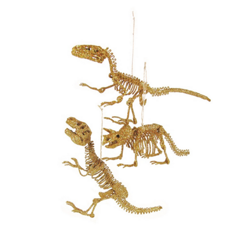 GOLD DINOSAUR SKELETON ORNAMENT - Little-ish