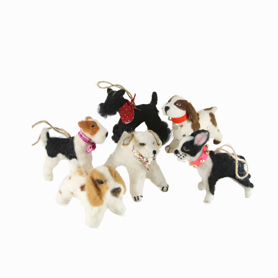 FELTED FESTIVE DOG ORNAMENT - Little-ish