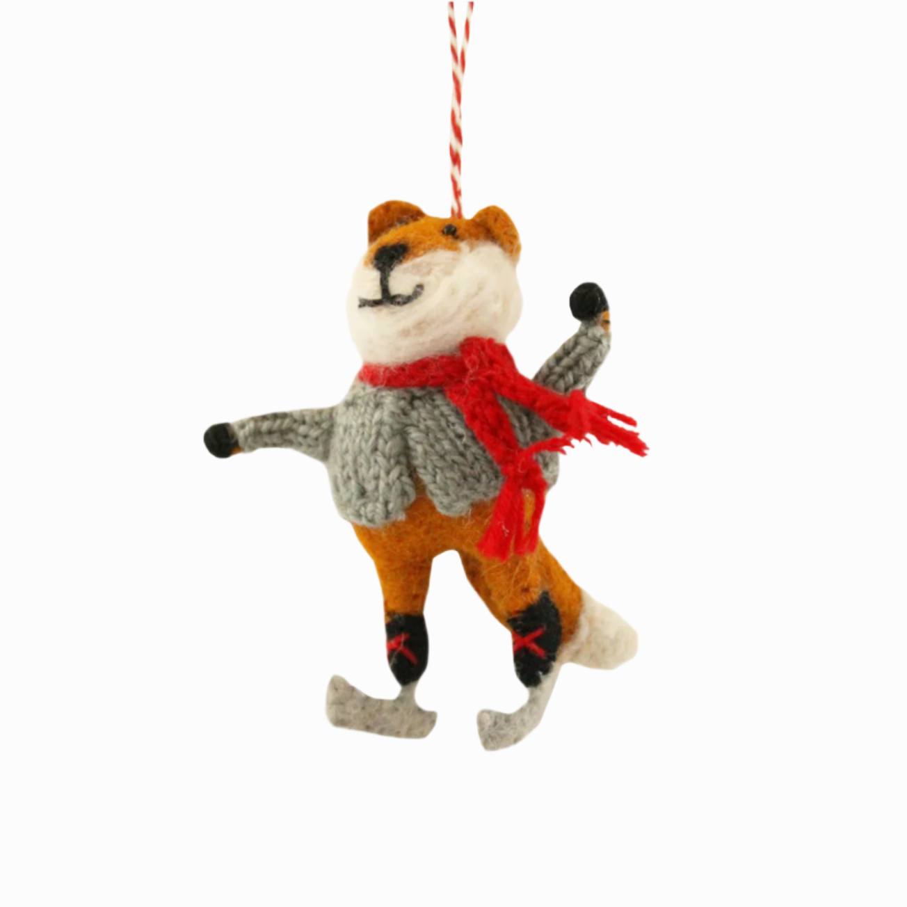 FELTED FOX WITH SKATES ORNAMENT - Little-ish