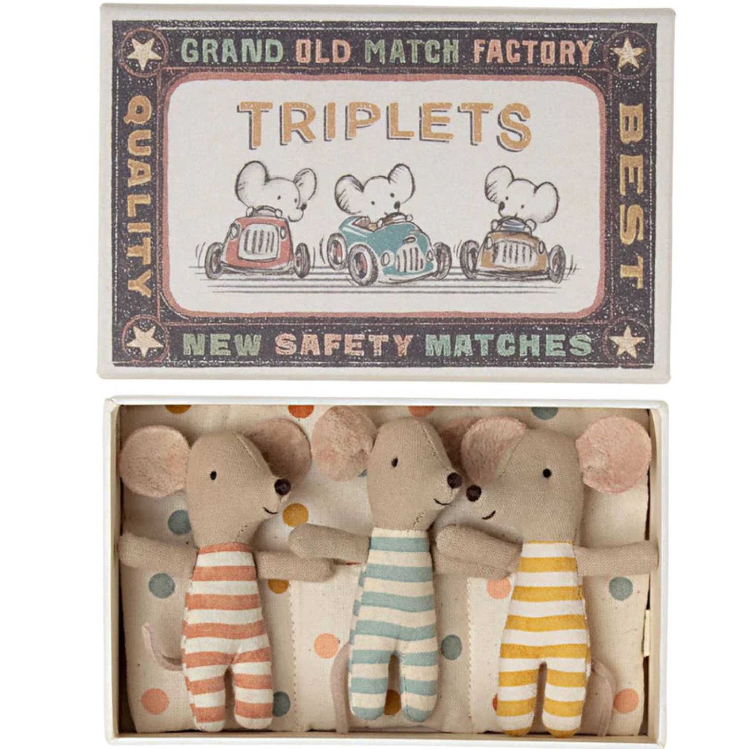 MAILEG BABY MICE TRIPLETS IN MATCHBOX - Little-ish
