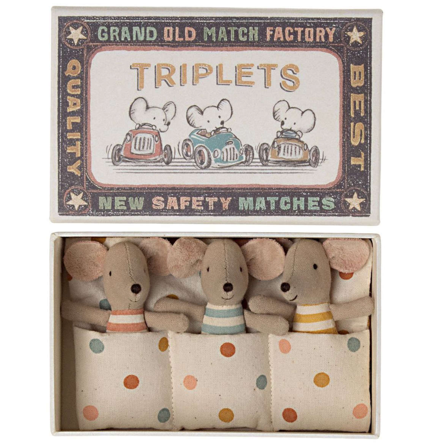 MAILEG BABY MICE TRIPLETS IN MATCHBOX - Little-ish