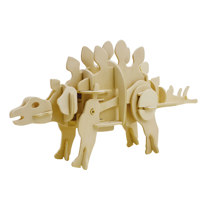 STEGOSAURUS WALKING WOODEN 3D PUZZLE KIT - Little-ish
