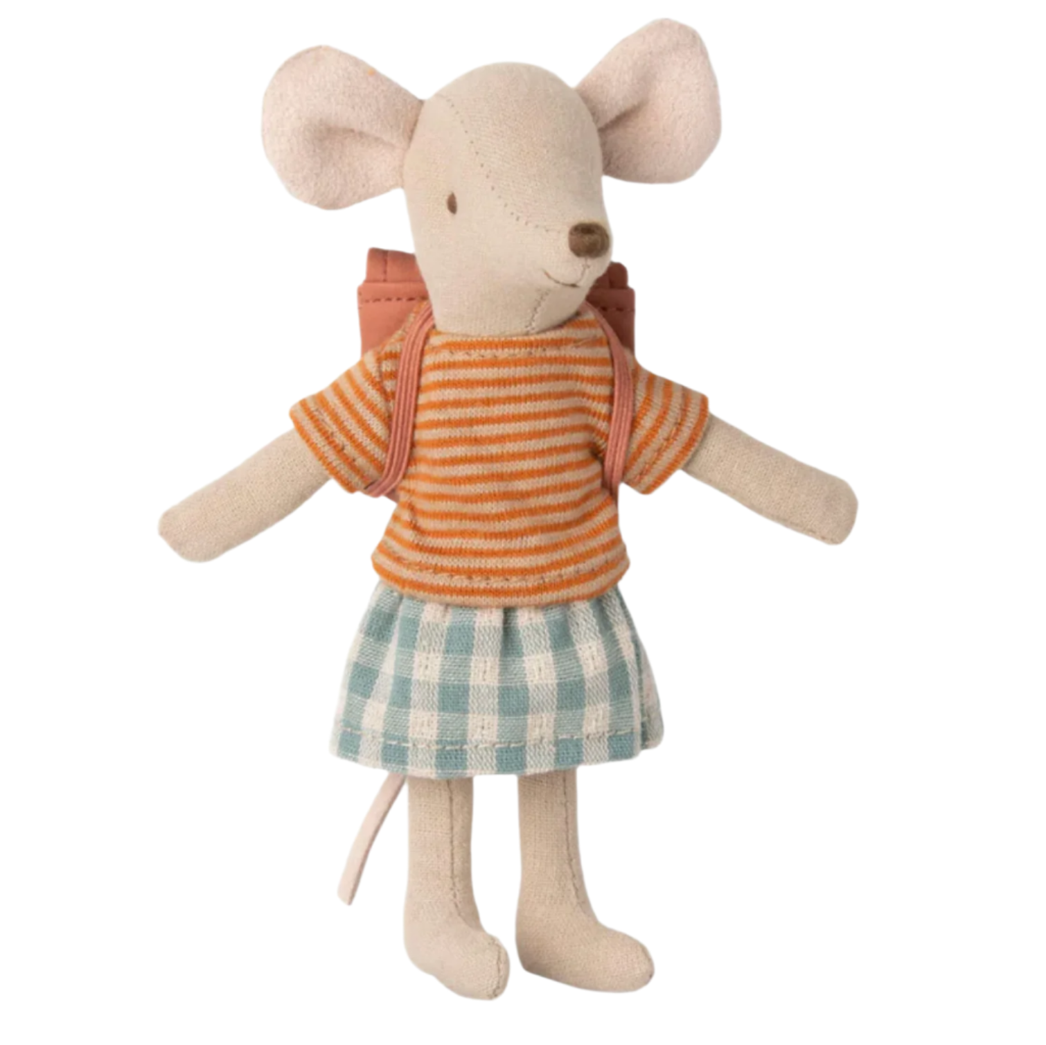 MAILEG TRICYCLE MOUSE, BIG SISTER WITH BAG - OLD ROSE - Little-ish