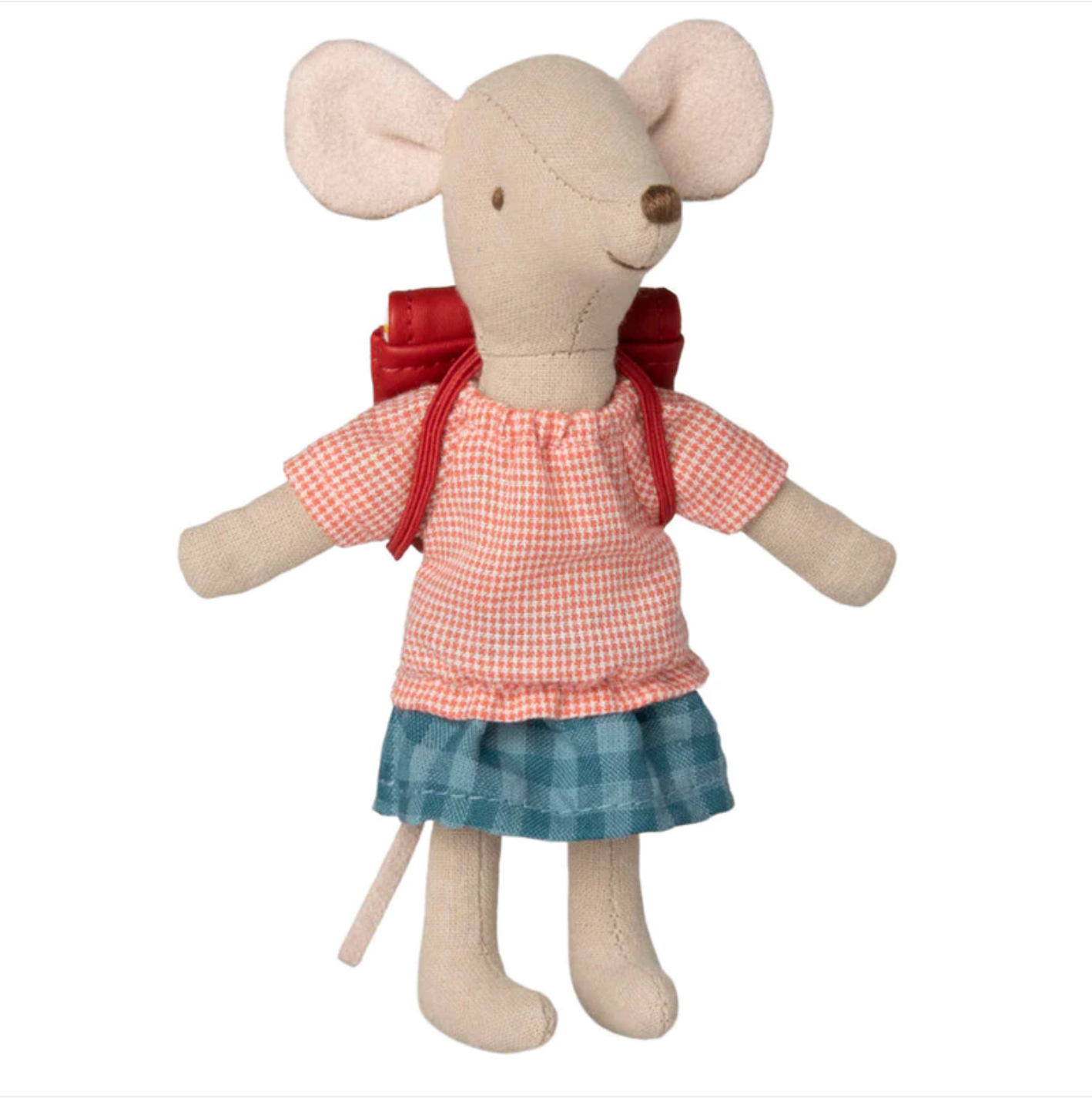 MAILEG TRICYCLE MOUSE, BIG SISTER WITH BAG - RED - Little-ish