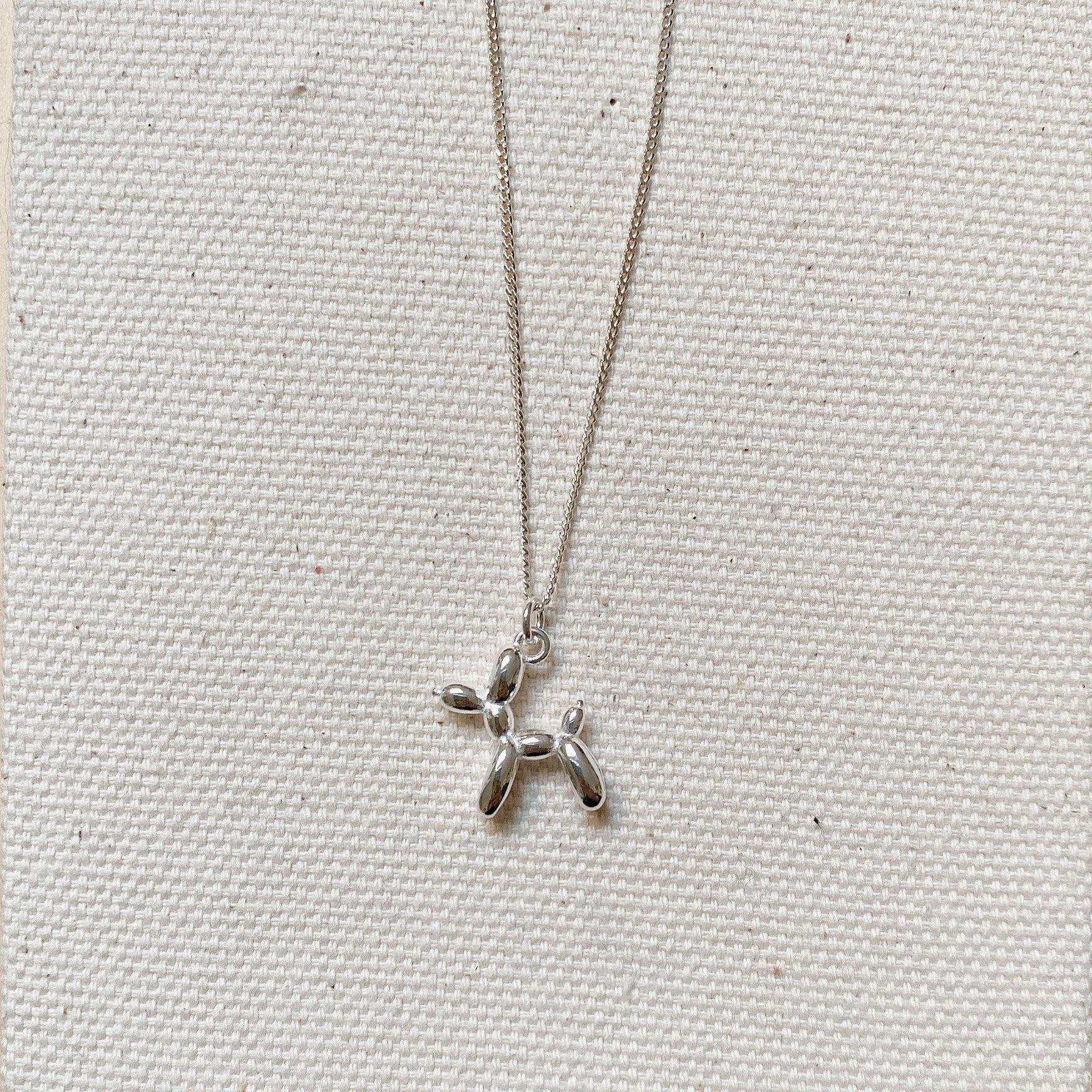 SILVER BALLON DOG NECKLACE - Little-ish