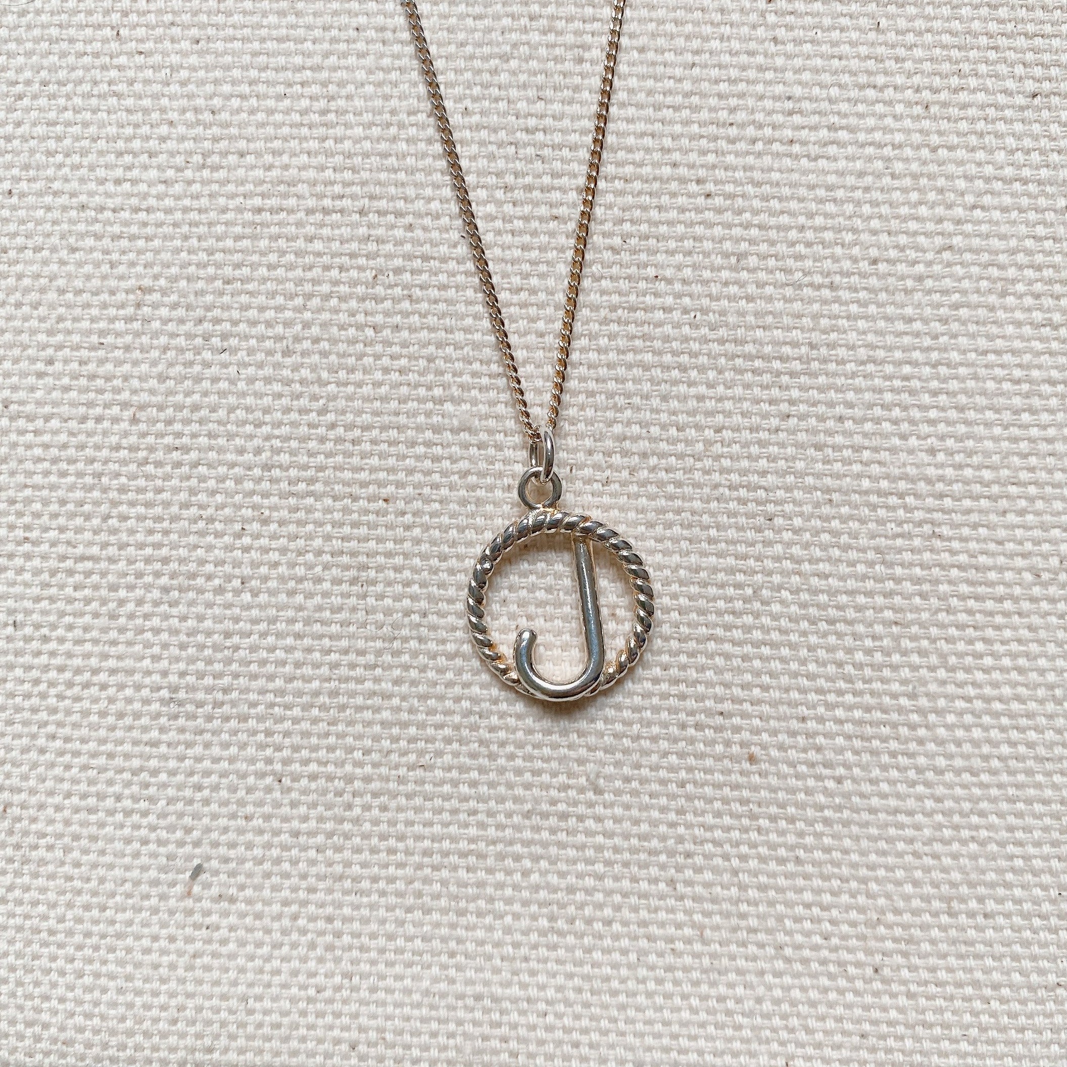 SILVER ROPED INITIAL NECKLACE - Little-ish