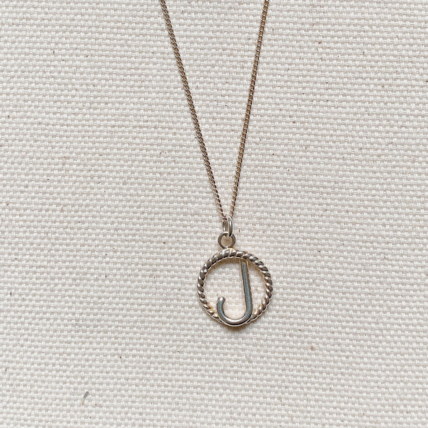 SILVER ROPED INITIAL NECKLACE - Little-ish