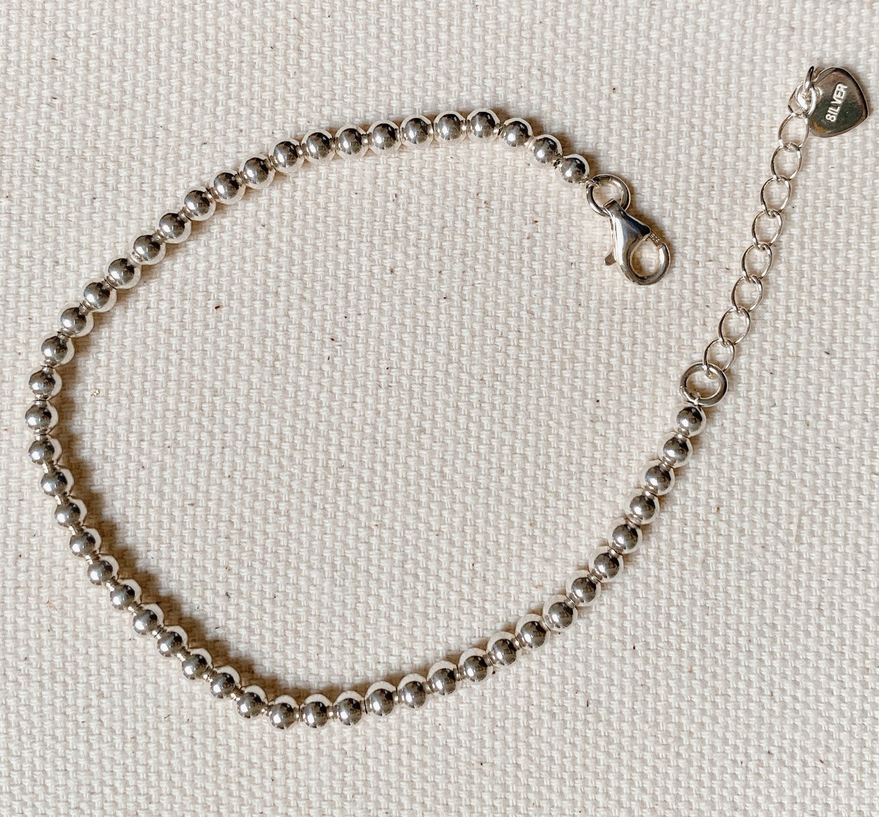 SILVER SMALL BEAD BRACELET - Little-ish